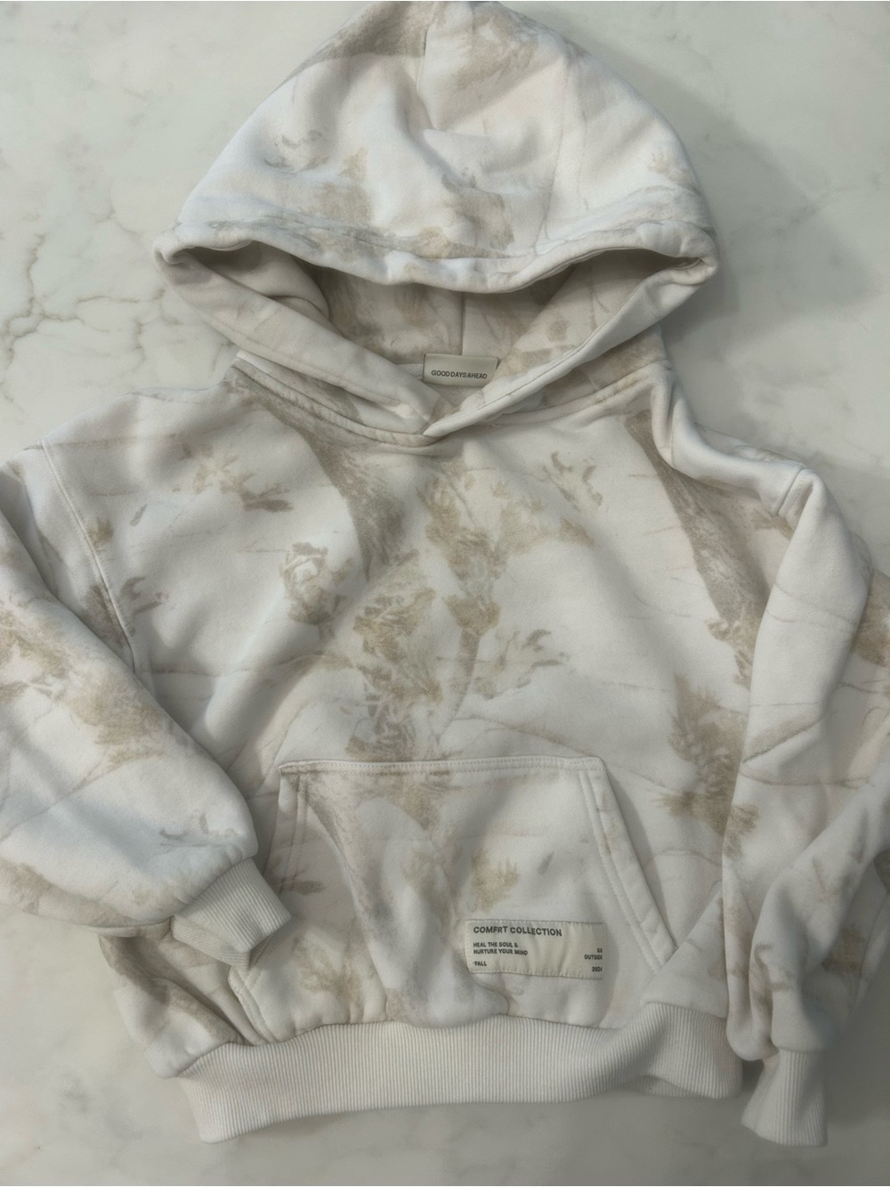 Comfrt kids YM white camo hoodie